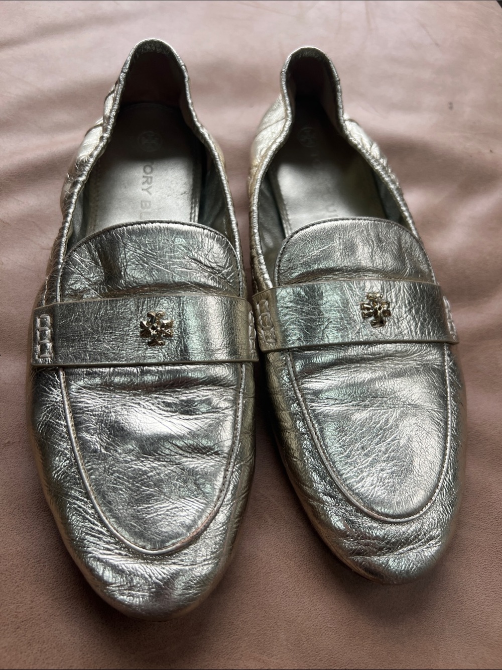 Tory Burch Metallic Gold  Leather Loafers